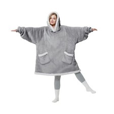 BEDSURE Wearable Blanket Hoodie - Sherpa Fleece Hooded Blanket for Adult, War...