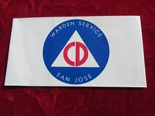 WWII Civil Defense Air Raid Warden Service  Arm Band San Jose California #2