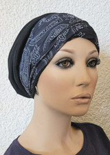 BEANIE MÜTZE + BAND Chemo Turban Stirnband Kopftuch Cap Chemomütze Set Jessy NEU