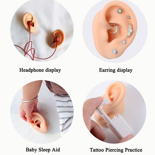 Silicone Ear Model 1:1 Professional Practice Piercing Tools Display Jewelry - Picture 3 of 28
