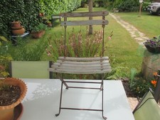 ancienne chaise pliante pour enfant bois et fer
