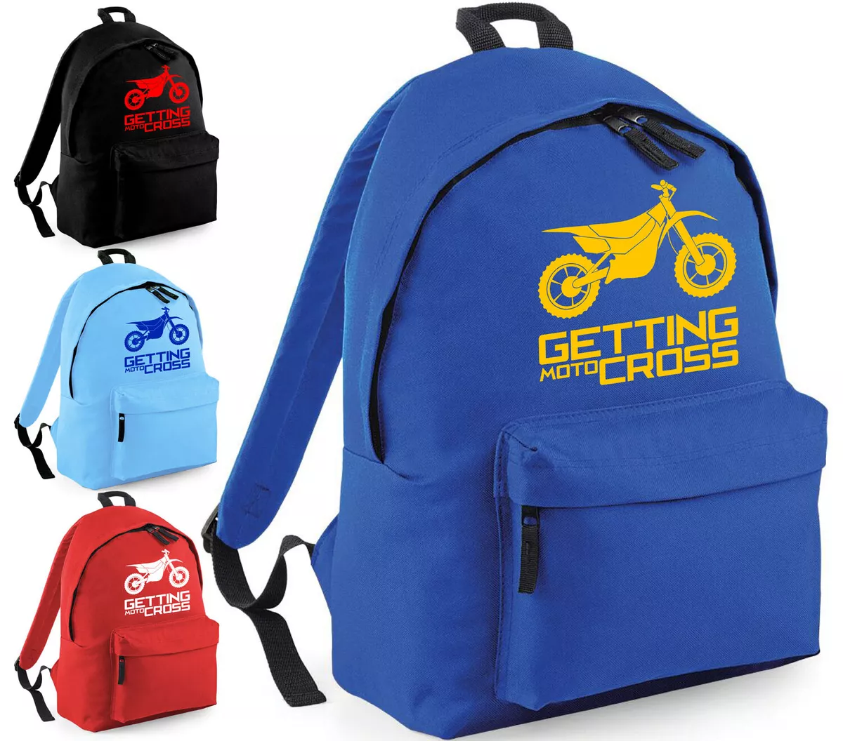 Childrens Motocross Backpack School Bag Dirt Bike Stunt Racing Rucksack Kit Gift