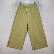 Green Pull On Casual Classic Boho Wide Leg Crop Trouser Womens Pants Size L