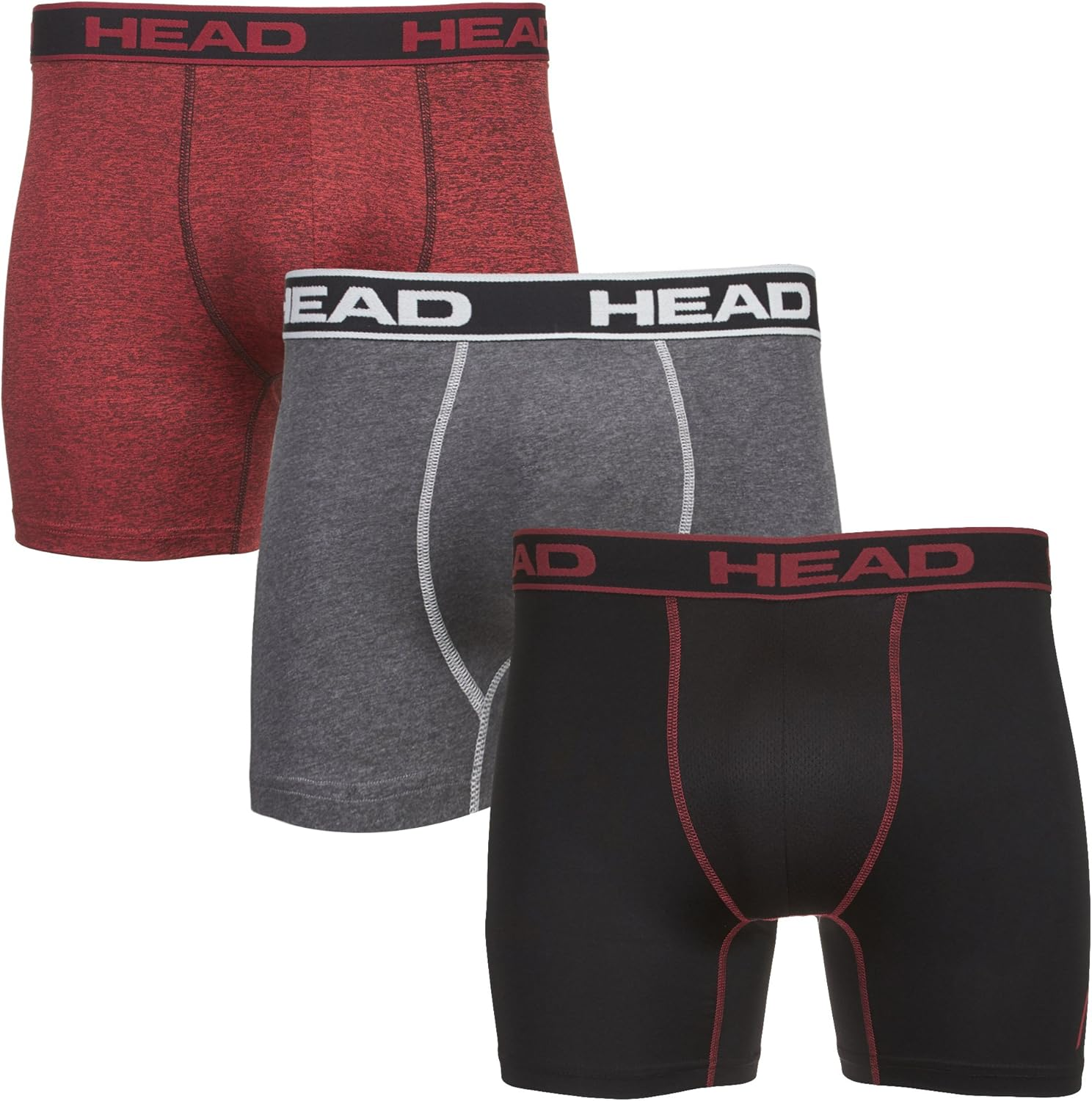 Mens Performance Underwear - 3-Pack Stretch Performance Boxer Briefs Breathable