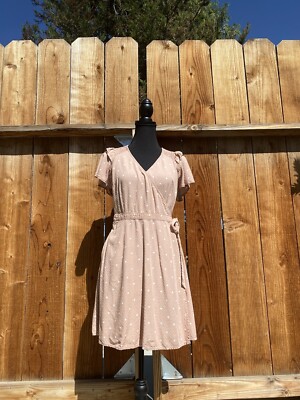 universal thread mauve polka dot wrap dress size small