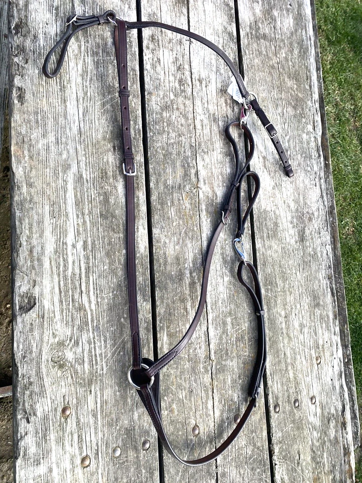 Tory Hecho en EE. UU. Ajustable Plano Caza Gran Tamaño Inglés Pectoral Habana Cuero Foto 2 de 4