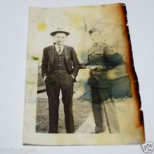 WOW Original 1940's Father Son WWII United States Military Photograph Photo FAIR