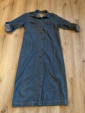 Vintage 80's/90's FADS Women's Denim Jean Dress 8P 3/4 Sleeve Button Down