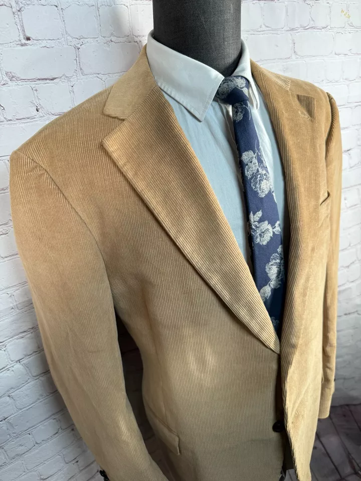 DOCKERS Mens Brown COTTON CORDUROY Classic Fit Sport Coat Blazer Jacket SIZE 46R - Image 3 of 4