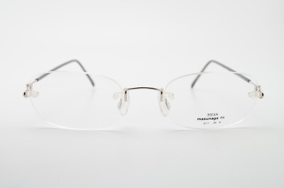 MASUNAGA Brille B15 48 20 M Fit-1 Beta Titan Silber Grau Filigran Vintage Japan