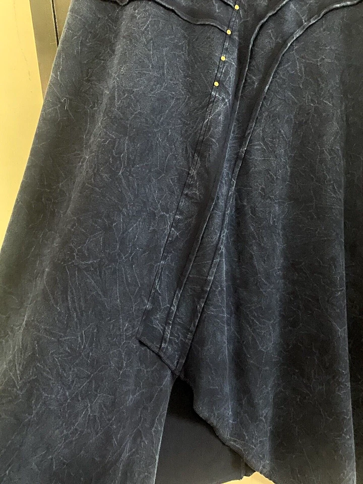 SOFT SURROUNDINGS Blue Lava Wash Asymmetric Studded Fairy Hem Boho Skirt L - Изображение 4 из 4