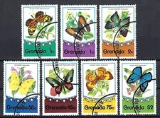 Grenada  1975 7v. CTO NH Butterflies Insects Fauna Flowers