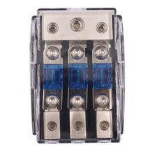 3Way 60 Amp Car Mini ANL Blade Fuse Holder Stereo Audio Power Distribution Block