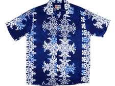 NEW HILO HATTIE vintage y2k USA made rayon Hawaiian Medium shirt tribal Hawaii