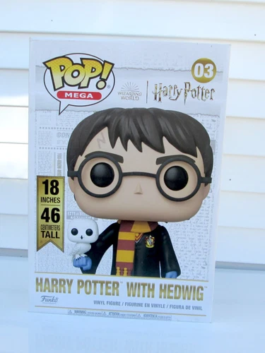 18" Tall HARRY POTTER with HEDWIG, FUNKO MEGA POP #03 MIB
