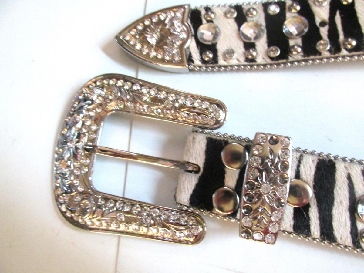 Western Semi Stone Light Metal Concho Belt Wholesale Western Style Semi Stone Concho Chain Link Belt  main image 3