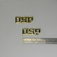 DSP- Gold Police/Fire Collar Brass - Pin and Clutch - NEW - Rank Insignia