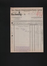 LEIPZIG, Rechnung 1915, Max Krolop Stempelwaren-Fabrik