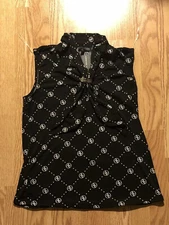 Adrienne Vittadini Tank w/ Sash Black/White Size Small New NWT