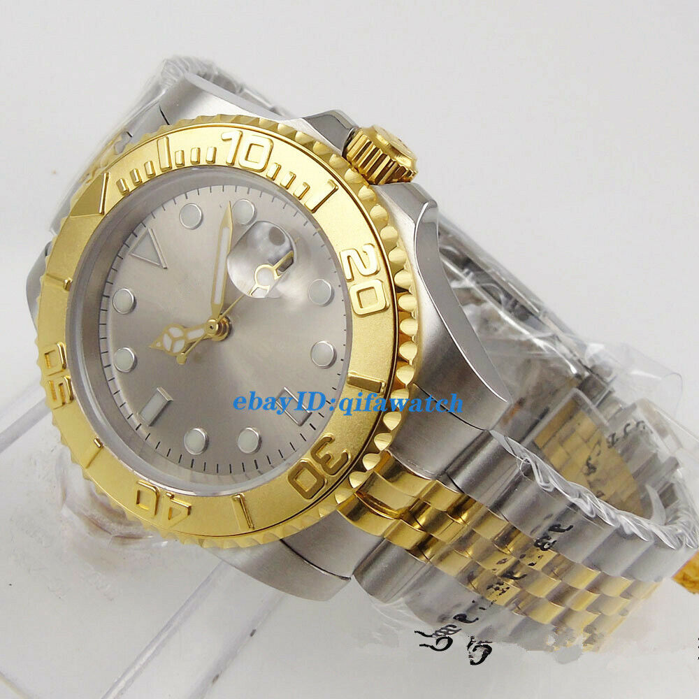 40mm sterile gray dial jubilee strap steel gold Bezel Sapphire Automatic Watch