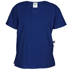 Scrub Medical Uniform Top Women Men Tunic Nurse Hospital Work Wear Navy Blue Top