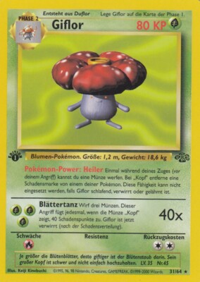 Giflor / Vileplume - 31/64 Dschungel - Rare 1st Edition DE NM Pokemon