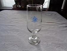 Anheuser Busch Blue A & Eagle Stemmed Pilsner Glass 