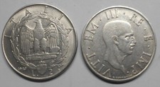 Monete rare d'italia argento  | 1 e 2 Lire | Anno 1940 | Vittorio Emanuele III