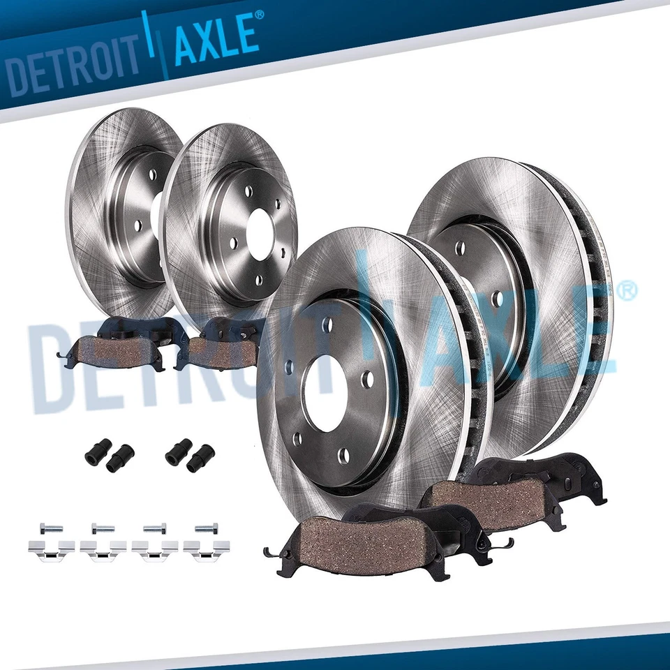 Front Rear Brake Rotors Ceramic Brake Pad Kit for 2000 VW Golf City Jetta Beetle - Image 2 of 4