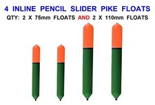 4 INLINE PENCIL SLIDER PIKE FLOATS FOR SEA GAME COARSE PREDATOR FISHING DEADBAIT