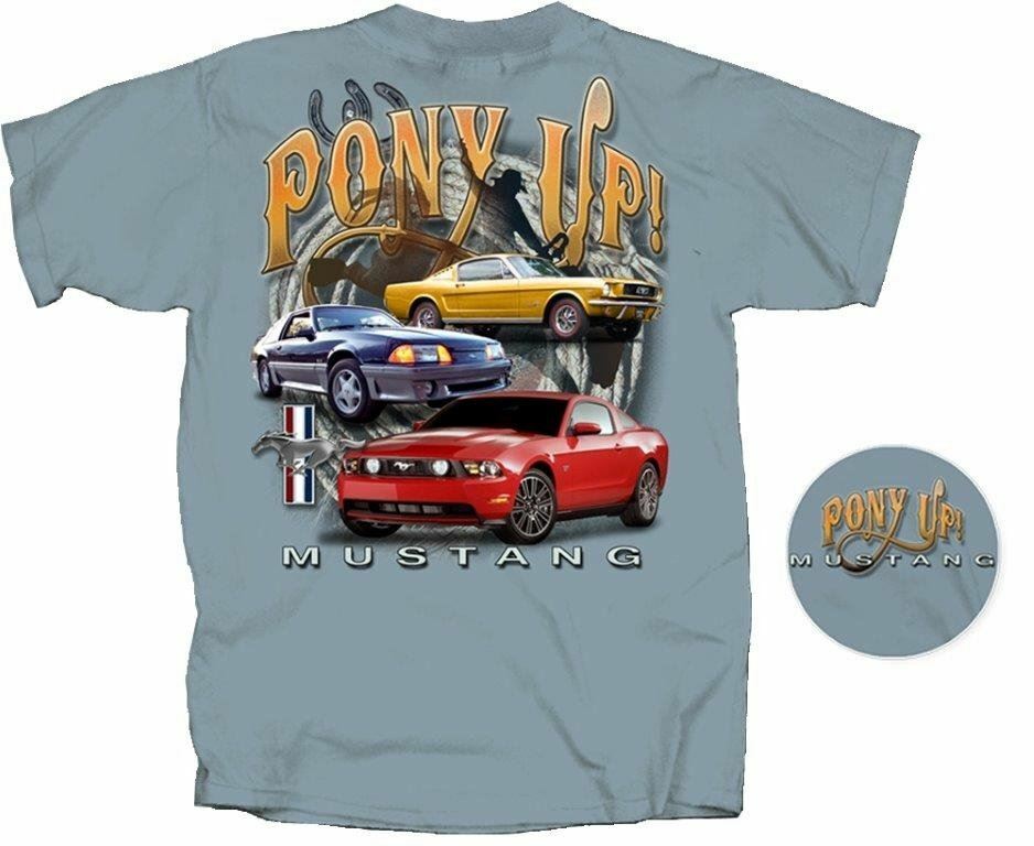 Image 2 - "Pony UP" Mustang Blue T-Shirt - Great Price on a Closeout Design FREE SHIPPING!