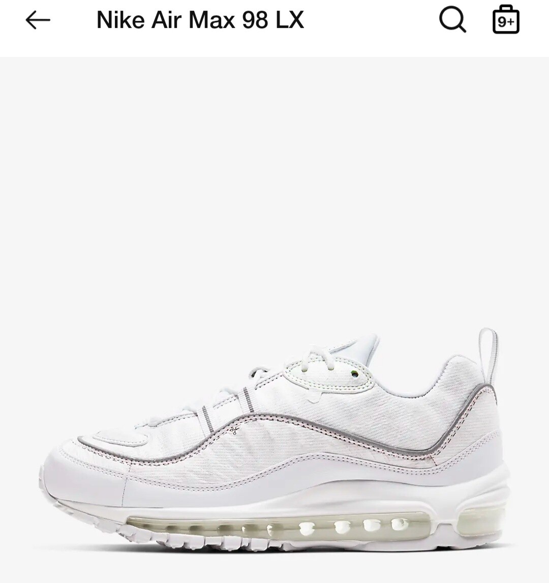 Nike Air Max 98 Cut Away White Women's New in box MSRP $190