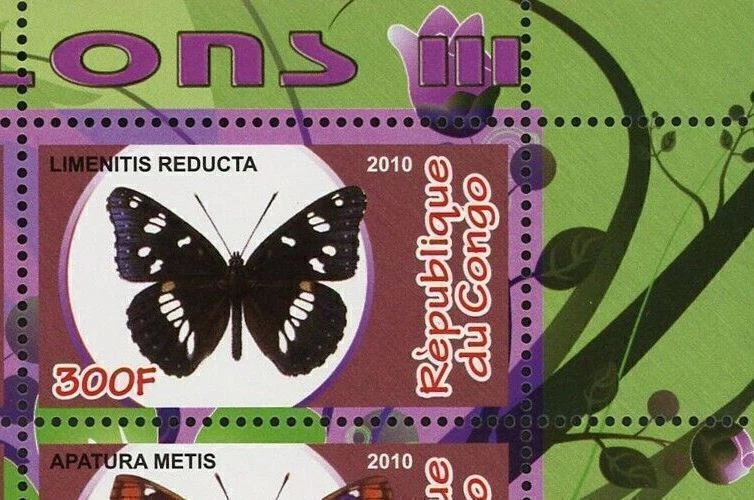 Congo Butterfly Insect Pandora Nature Souvenir Sheet of 4 Stamps Mint NH - Image 4 of 4