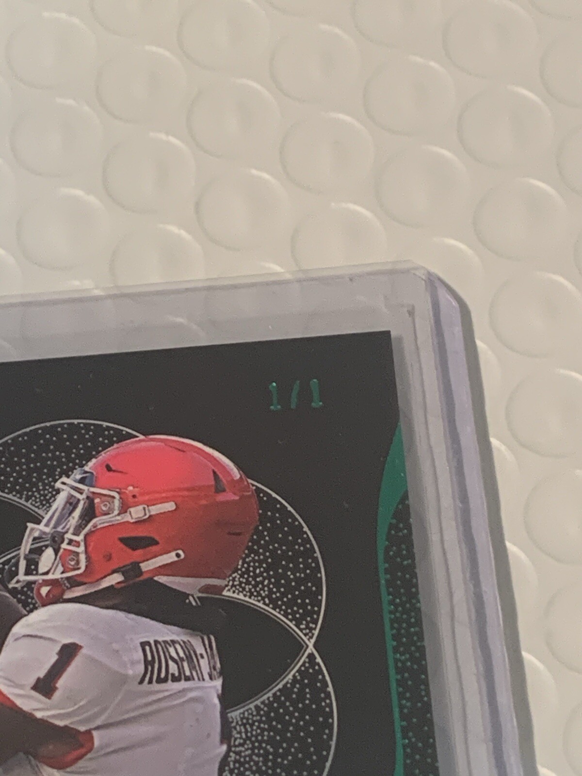 Marcus Rosemy-Jacksaint 2024 Leaf Trinity Football Rookie XRC Auto 1/1 Georgia view 2