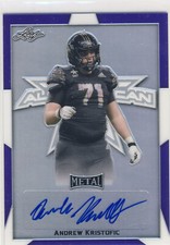 ANDREW KRISTOFIC 2019 Leaf Metal All-American Bowl Purple /15 AUTO NOTRE DAME