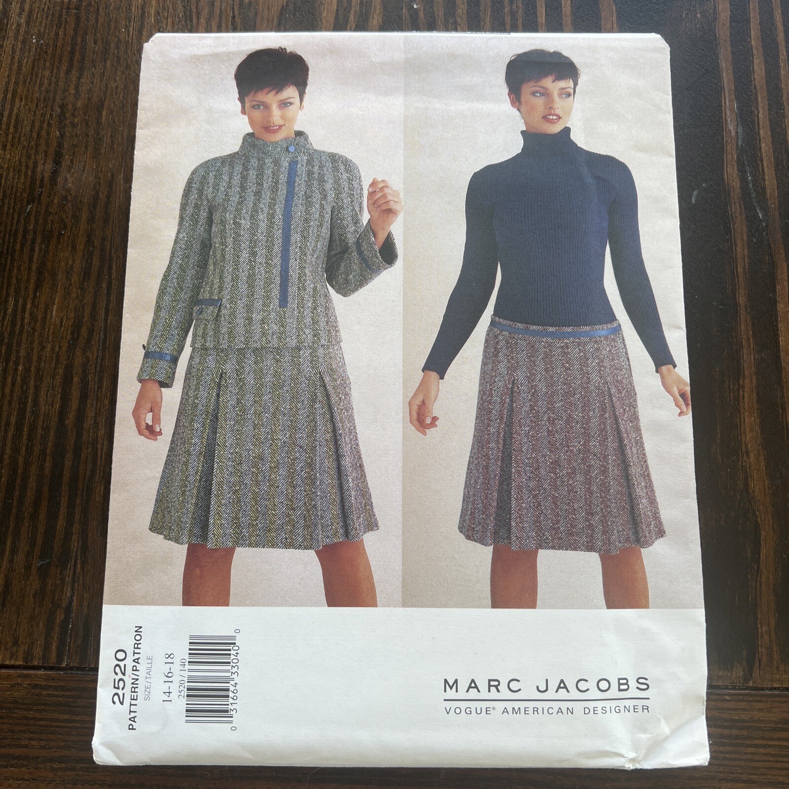 Vintage VOGUE Sewing Pattern Marc Jacobs #2520 Jacket And Skirt 14/16/18 UC/FF