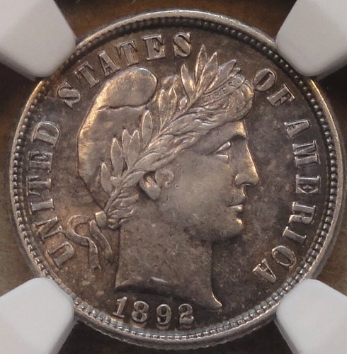 1892 Barber Dime 10c NGC Certified AU55