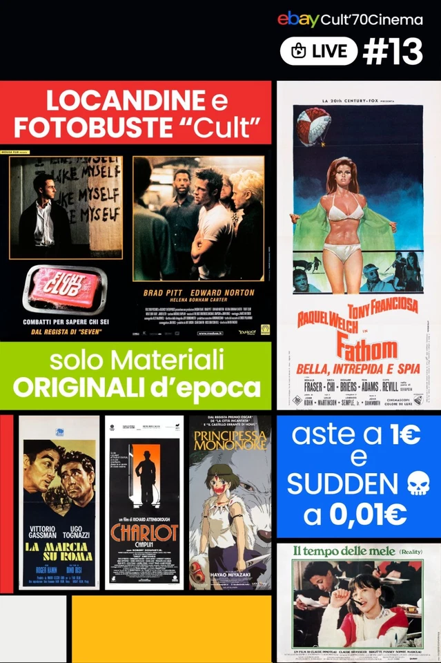 #13 LIVE - Cult70Cinema - Archivio Cinema Vintage Aste da 1€ + Sudden Death