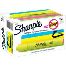 Sharpie Tank Highlighters, Chisel Tip, Fluorescent Yellow, 12-Pack