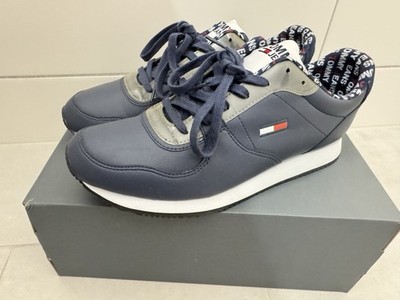 Tommy Jeans Herren Sneaker Low Top Blau/Grau/Weiß EU 43 Weite E Schnürung