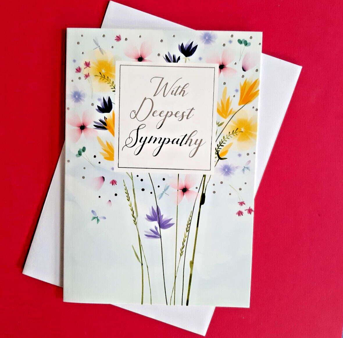 With Deepest Sympathy Card Condolence Bereavement Mourning Female 19x13cm