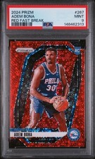 Adem Bona 2024-25 Panini Prizm Prizms Fast Break Red #267 (RC) 020/100 PSA 9