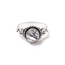 925-Sterling Silver-Beautiful Gemstone-Black Rutile Handmade Round Unique Ring