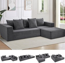108" Cloud Sectional Couch With L-Shape Chaise Modular Sofa Memory Foam Bonele