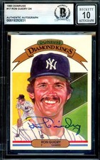 Ron Guidry Gem Mint 10 Beckett BAS Signed 1983 Donruss Diamond Kings Yankees