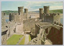 Conwy Castle Wales Continental Postcard 1971 Outer Ward Gwynedd UK Wales Vtg
