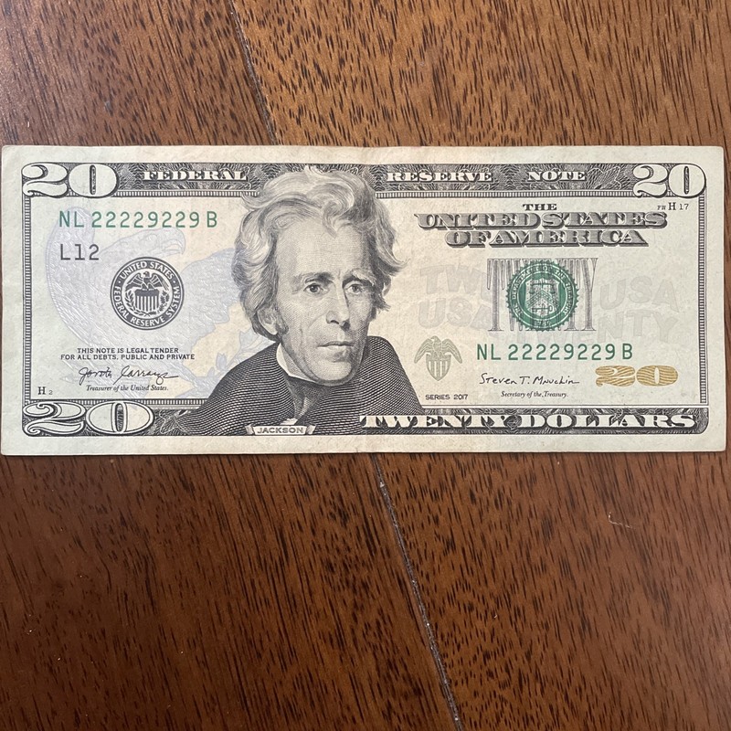 Fancy Serials Numbers “BINARY” $20 2017 NL(22229229)B Collectors Gems 💎