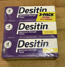 Desitin Diaper Rash Paste 3 pack 14.4 oz. total Tube Ointment Maximum Strength