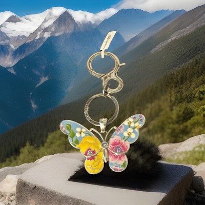Brighton BLOSSOM HILL Handbag Fob Butterfly NWT E18353 List $68