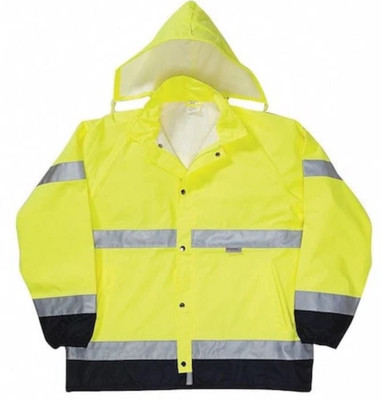 OccuNomix Class 3 Type R High-Vis Breathable Rain Jacket LUX-TJR Sz S Small EUC